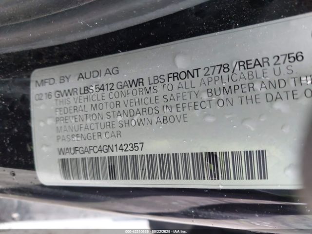 2016 AUDI A6 WAUFGAFC4GN142357 Photo 8