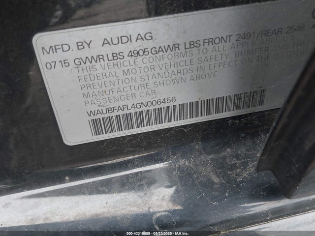 2016 AUDI A4 WAUBFAFL4GN006456 Photo 8