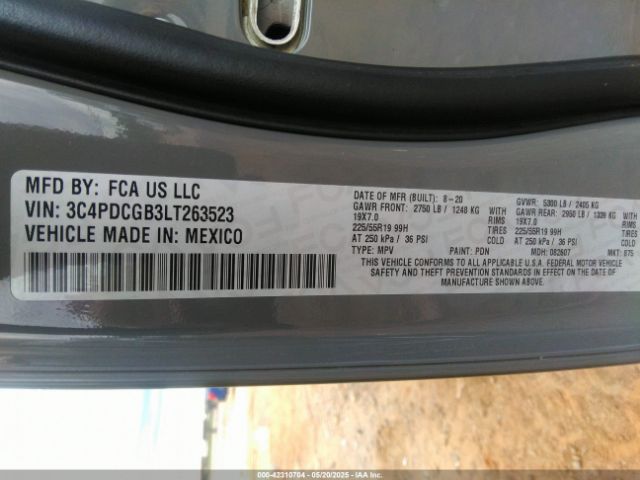 2020 DODGE JOURNEY 3C4PDCGB3LT263523 Photo 8