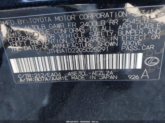 2016 LEXUS IS 200T JTHBA1D22G5025291 Photo 8