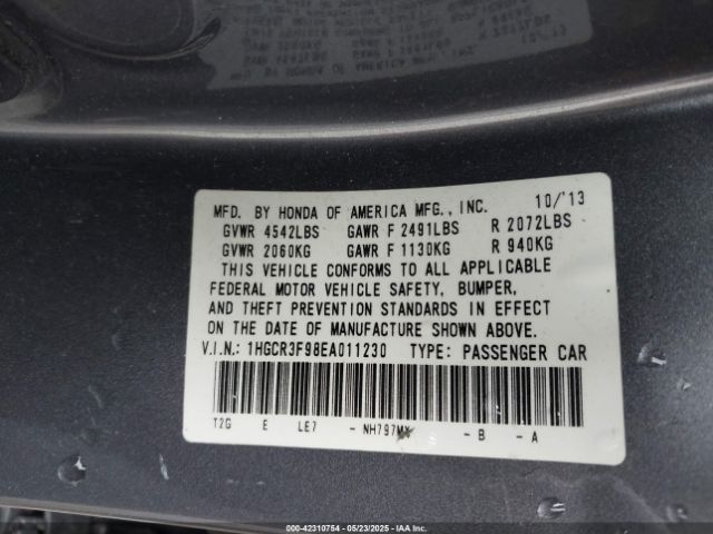 1HGCR3F98EA011230 Honda j35y1