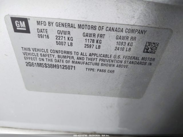 2G61M5S38H9125071 Cadillac XTS LUXURY