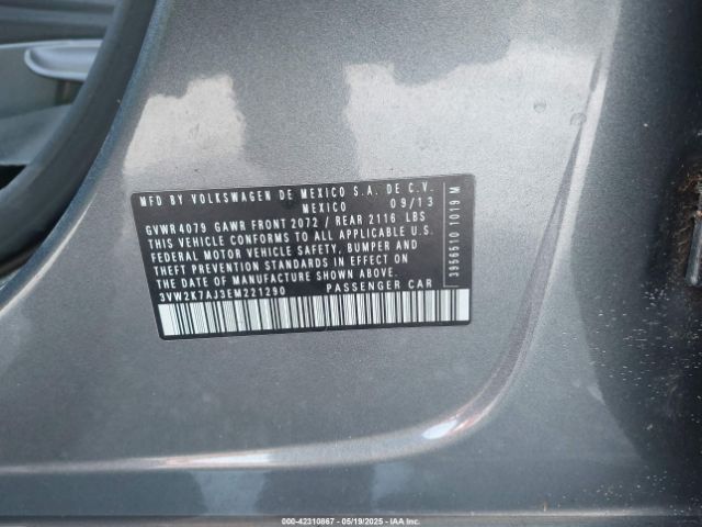 3VW2K7AJ3EM221290 Volkswagen Jetta 2.0l S