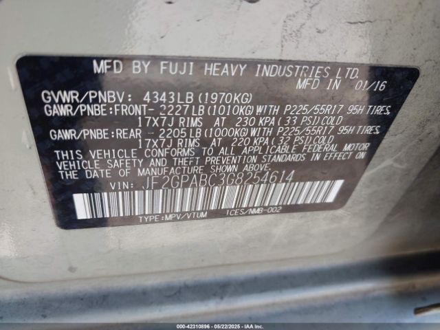 2016 SUBARU CROSSTREK JF2GPABC3G8254614 Photo 8
