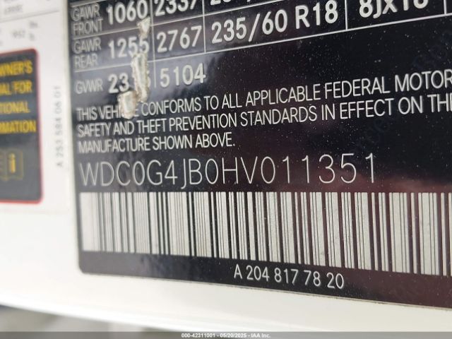 2017 MERCEDES-BENZ GLC 300 WDC0G4JB0HV011351 Photo 8