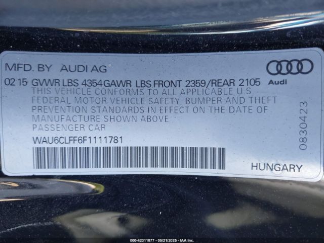 WAU6CLFF6F1111781 Audi A3