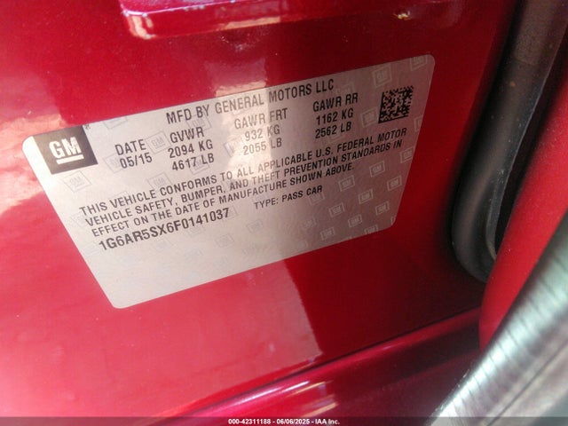 2015 CADILLAC CTS 1G6AR5SX6F0141037 Photo 8