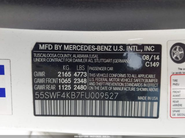 55SWF4KB7FU009527 Mercedes-Benz C 300 4matic/luxury 4matic/sport 4matic