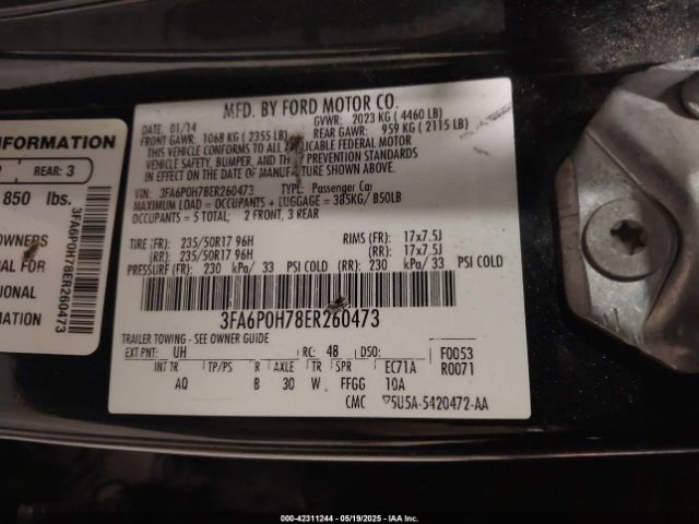 3FA6P0H78ER260473 Ford FUSION SE