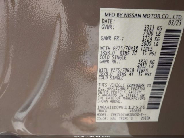 1N6AA1ED0PN112536 Nissan Titan
