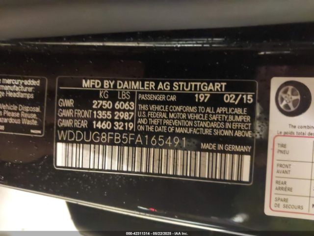 2015 MERCEDES-BENZ S 550 WDDUG8FB5FA165491 Photo 8