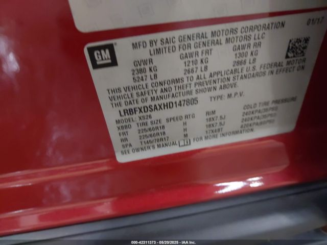 LRBFXDSAXHD147805 Buick Envision Essence