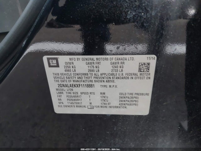 2GNALAEKXF1118881 Chevrolet EQUINOX LS