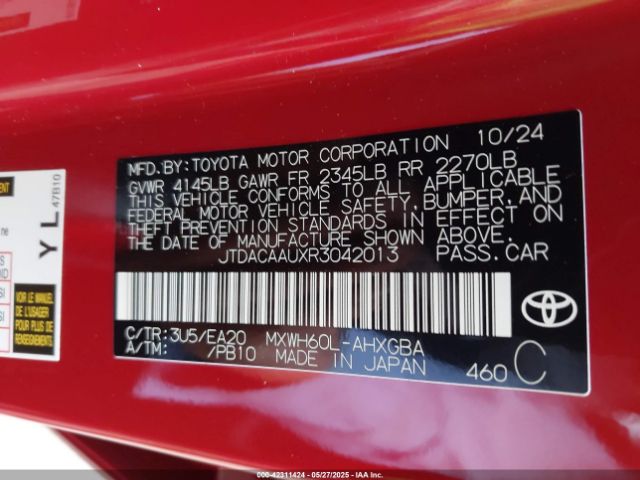JTDACAAUXR3042013 Toyota m20a-fxs