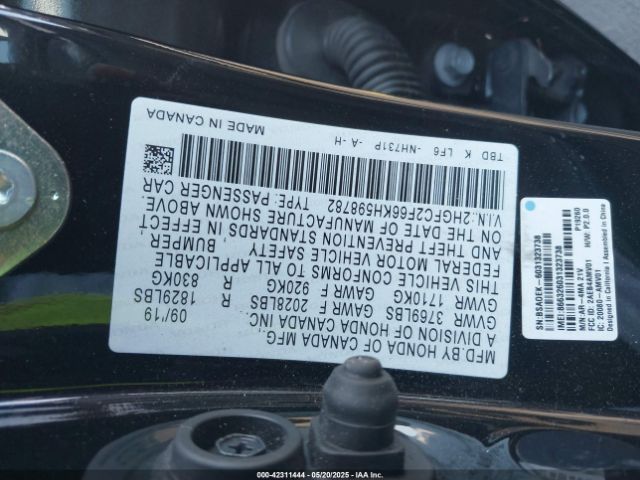 2019 HONDA CIVIC 2HGFC2F66KH598782 Photo 8