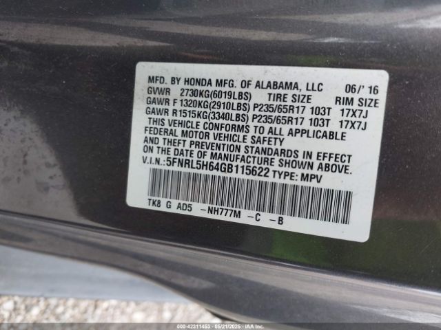 5FNRL5H64GB115622 Honda j35z8