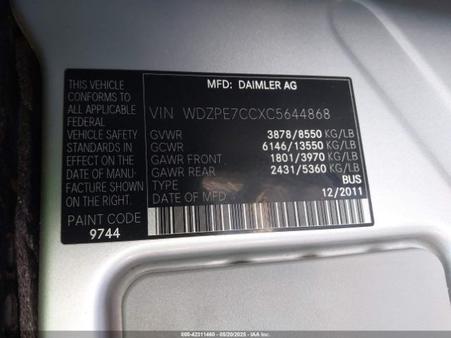 2012 MERCEDES-BENZ SPRINTER 2500 WDZPE7CCXC5644868 Photo 8