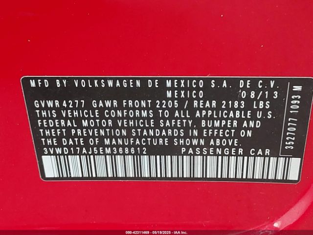 3VWD17AJ5EM368612 Volkswagen Jetta 1.8t Se
