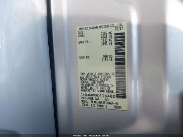 1N4AA6AP4HC414480 Nissan Maxima 3.5 Platinum