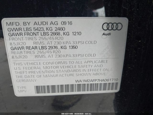 2017 AUDI Q5 WA1M2AFP7HA061710 Photo 8