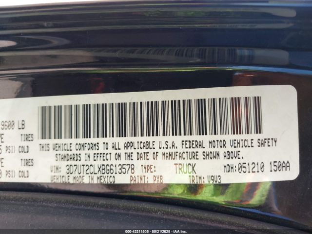 2011 RAM RAM 2500 3D7UT2CLXBG613578 Photo 8