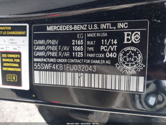 2015 MERCEDES-BENZ C 300 55SWF4KB1FU032043 Photo 8