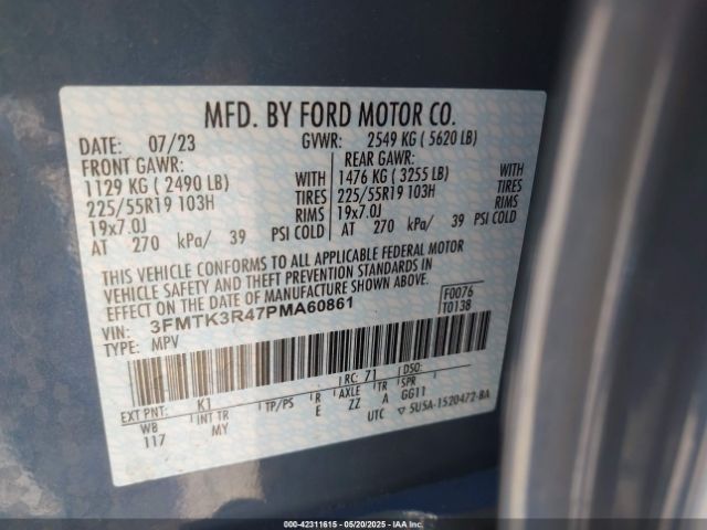 3FMTK3R47PMA60861 Ford 2023