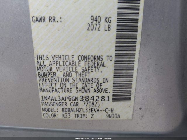 1N4AL3AP6GN384281 Nissan 2016