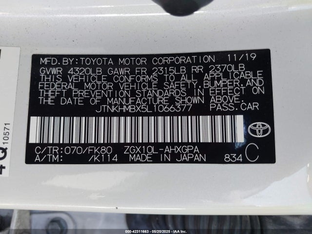 JTNKHMBX5L1066377 Toyota 3zr-fae