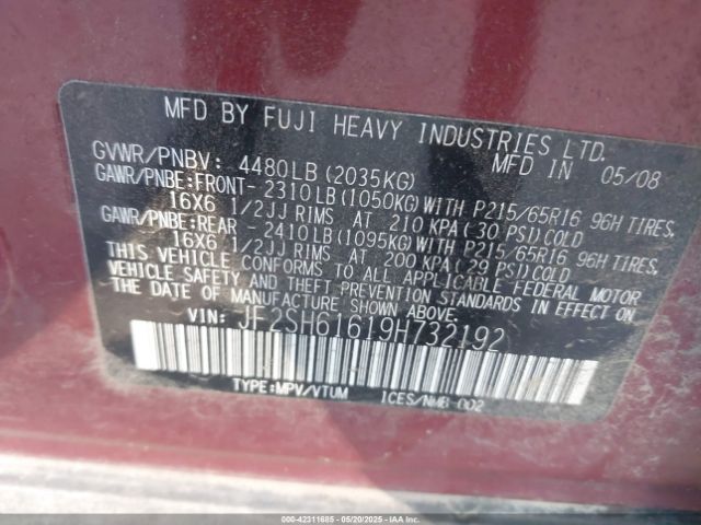 2009 SUBARU FORESTER JF2SH61619H732192 Photo 8