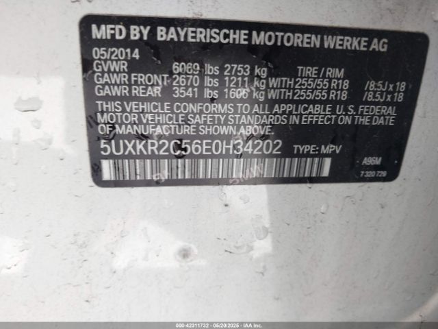 5UXKR2C56E0H34202 BMW X5 Sdrive35i