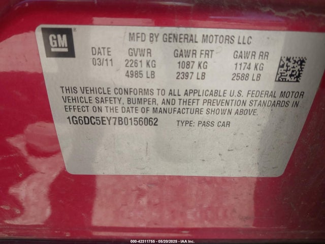 2011 CADILLAC CTS 1G6DC5EY7B0156062 Photo 8