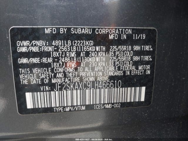 JF2SKAXC9LH466610 Subaru Forester Touring