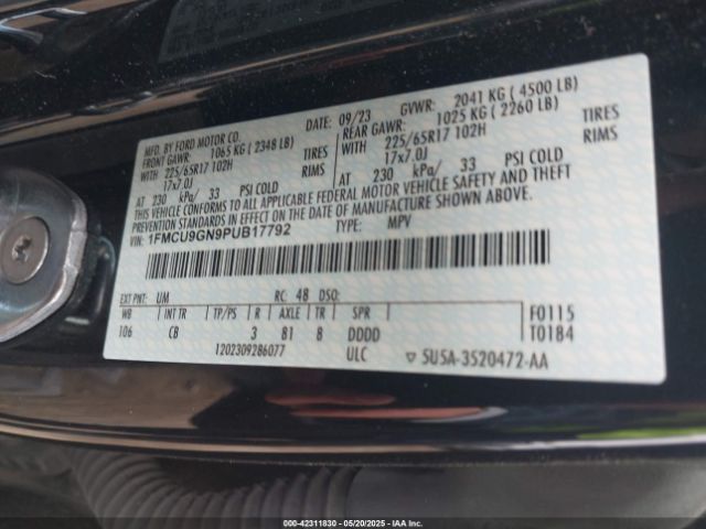 2023 FORD ESCAPE 1FMCU9GN9PUB17792 Photo 8