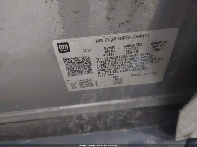 KL77LGE21RC156291 Chevrolet Trax Fwd 1rs