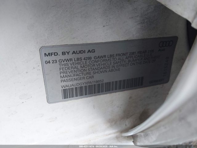 WAUAUDGYXPA118652 Audi A3 Premium 40 Tfsi Front-wheel Drive S Tronic