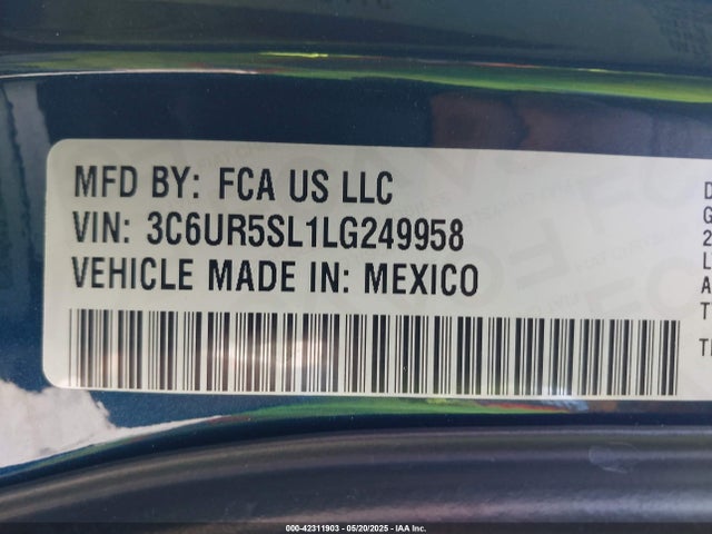 3C6UR5SL1LG249958 RAM 2500