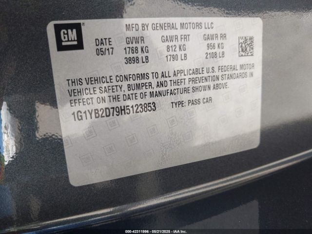 1G1YB2D79H5123853 Chevrolet lt1 - di: direct injection, afm, vvt: variable valve timing, ho: high output, alum