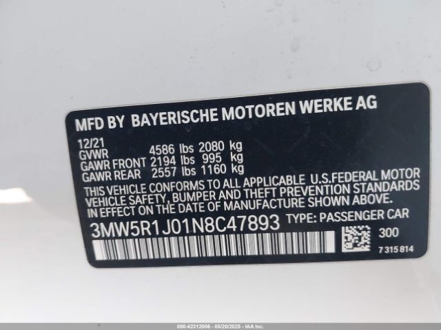 2022 BMW 330I 3MW5R1J01N8C47893 Photo 8