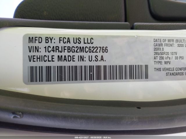 2021 JEEP GRAND CHEROKEE 1C4RJFBG2MC622766 Photo 8