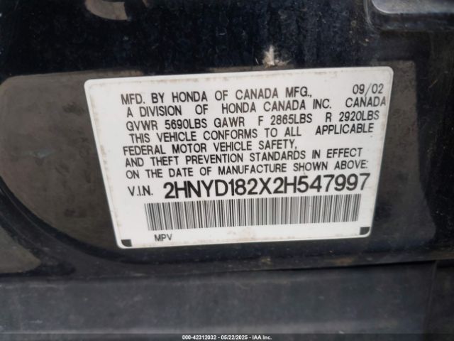 2002 ACURA MDX 2HNYD182X2H547997 Photo 8