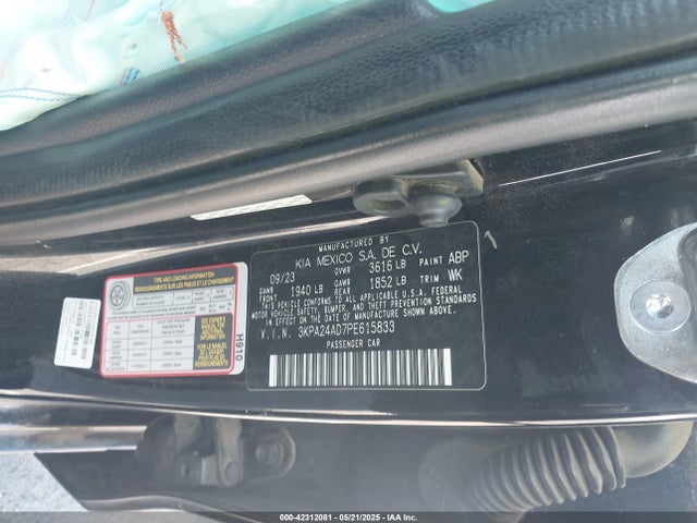 3KPA24AD7PE615833 KIA mpi gamma ii