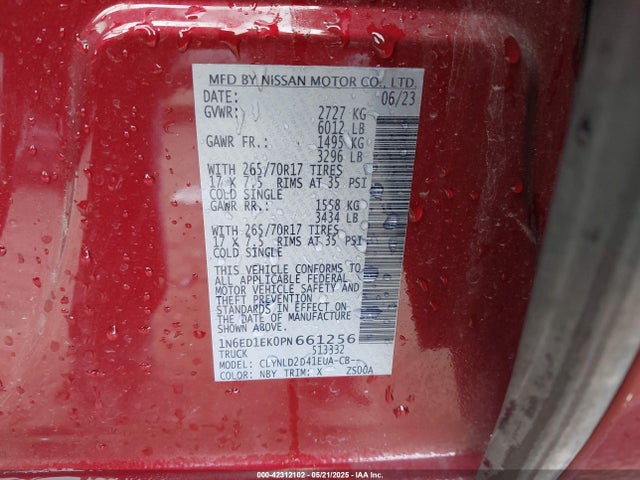1N6ED1EK0PN661256 Nissan 2023