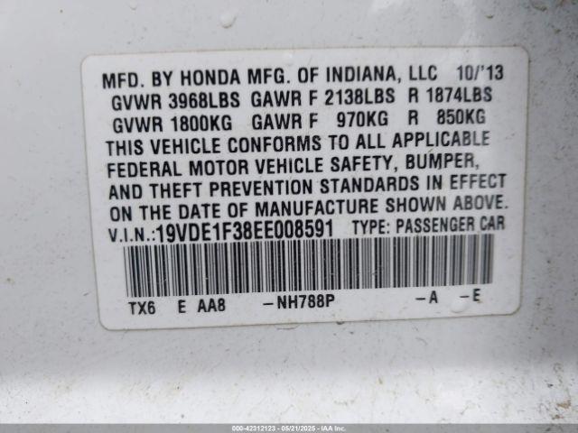 2014 ACURA ILX 19VDE1F38EE008591 Photo 8