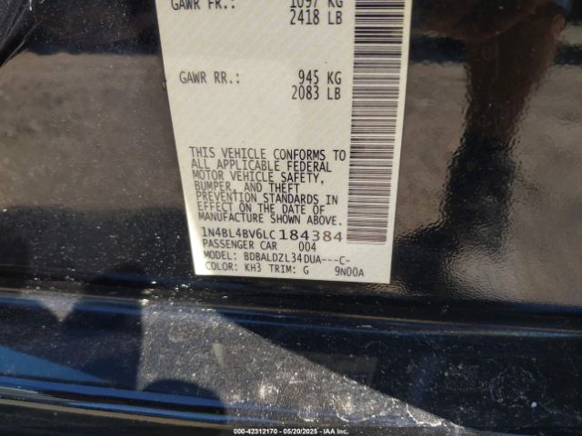 1N4BL4BV6LC184384 Nissan Altima S Fwd