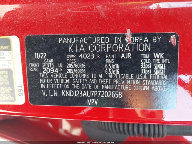 KNDJ23AU7P7202658 KIA mpi nu
