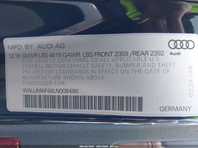 2020 AUDI A4 WAUJMAF46LN008486 Photo 8