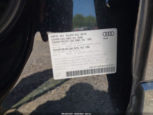 2017 AUDI Q5 WA1D7AFP8HA008967 Photo 8