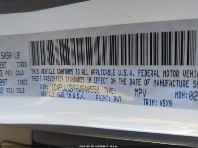 2017 JEEP CHEROKEE 1C4PJLCB7HW640550 Photo 8