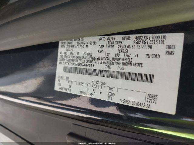 1FTYR2CM4FKA84551 Ford Transit-250